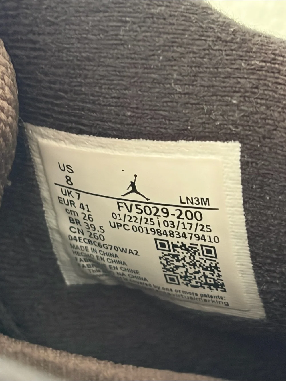 Jordan suede upper